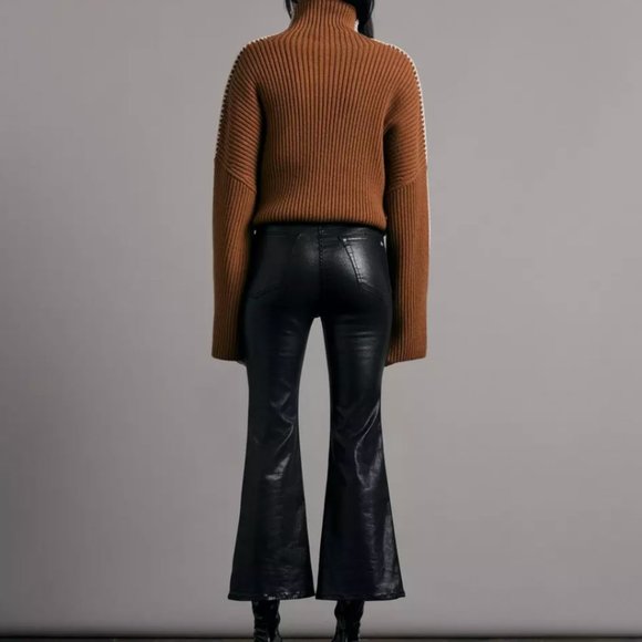 Casey High-Rise Ankle Flare - Coated Black - Picture 4 of 10